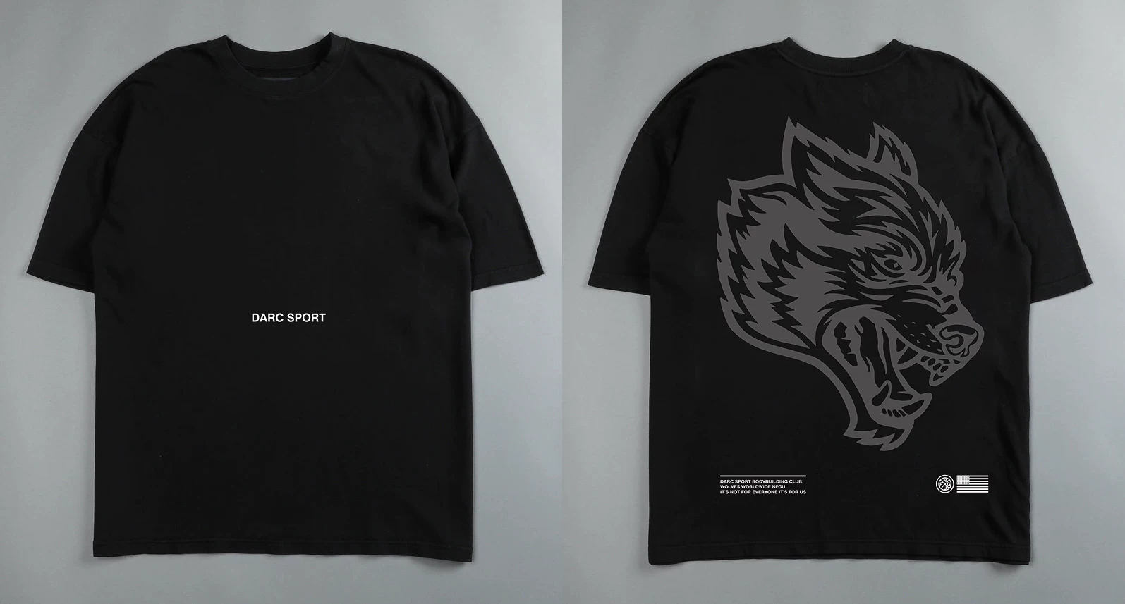 Darc Wolf Sport футболки Oversized Графика DTG ПЕЧАТЬ Tech