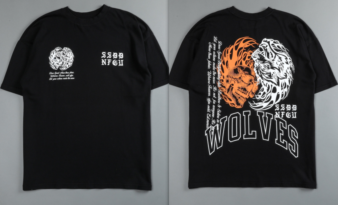 Darc Wolf Sport футболки Oversized Графика DTG ПЕЧАТЬ Tech