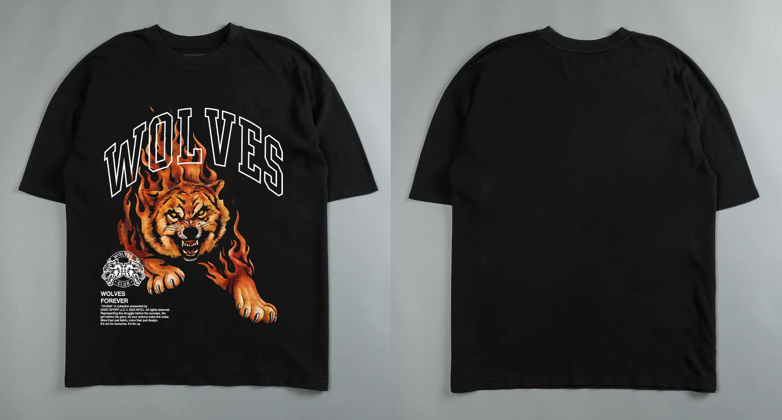 Darc Wolf Sport футболки Oversized Графика DTG ПЕЧАТЬ Tech