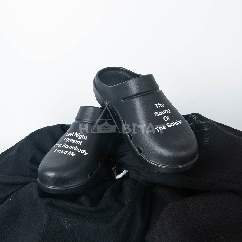 Huzhou In-Stock Oofos × the Soloist Miyashita Kiyoshi Thick-Soled Slogan Closed-Toe Slippers 24Aw