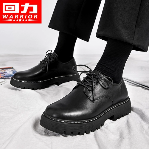 Warrior, Martens, весенние туфли для кожаной обуви в английском стиле, пиджак классического кроя, черная высокая повседневная обувь на платформе, в британском стиле