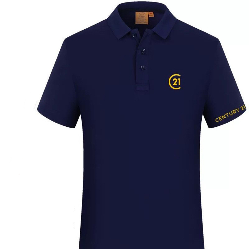 21St Century Real Estate High-End Polo Shirt Work Clothes for Men and Women, High-End Lapel Short-Sleeved Printed Real Estate Agency Employee Uniforms