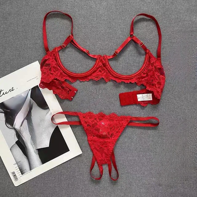 Small Breasts Look Bigger! Lace Underwire Push-Up Hollow Bra Sexy Lingerie Breast-Enhancing Bra Set