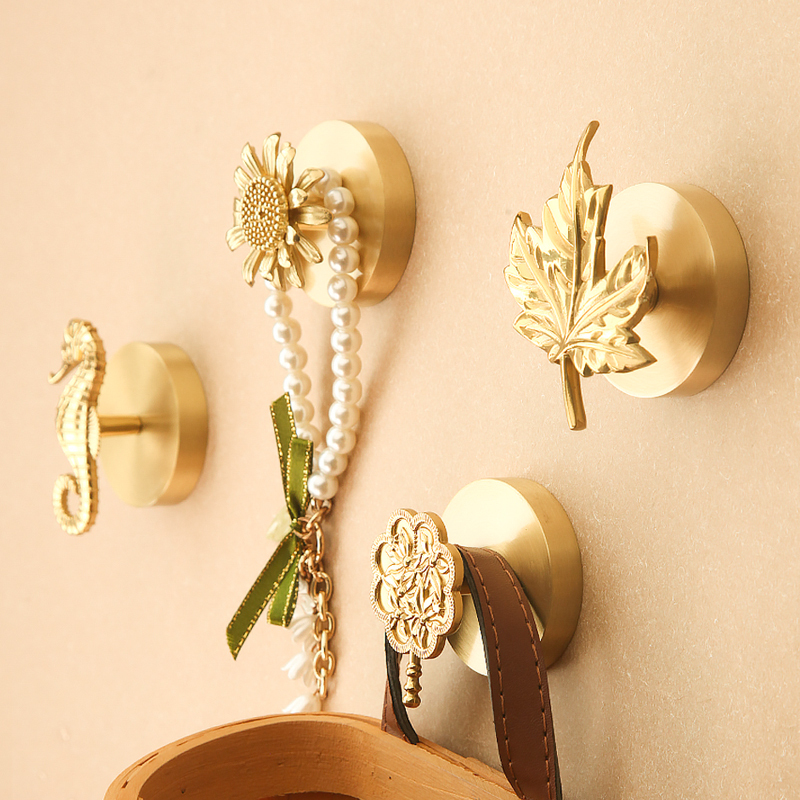 Lideqi Manufacturer Brass No-Drill No-Nail Hook Coat Hook for Entryway Behind Door European Style Creative Wall-Mounted Wall Decoration Hook Lideqi Manufacturer Brass No-Drill No-Nail Hook Coat Hook for Entryway Behind Door European Style Creative Wall-Mounted Wall Decoration Hook