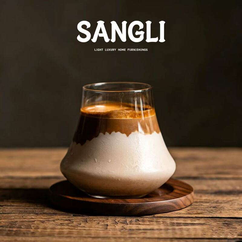 Sangli Glass Volcano Coffee Cup Hot Latte Dirty Cup Mount Fuji Cup Transparent Crystal Whiskey Glass