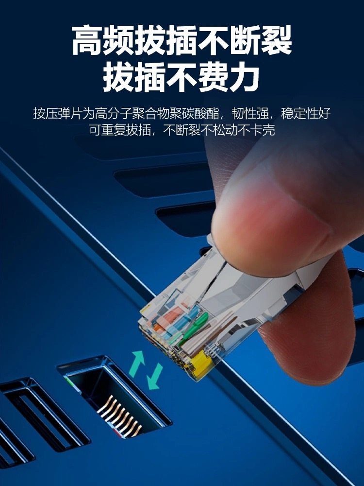 Gigabit Network Cable for Home Use, Category 6A/5A, High-Speed Router, Monitoring, Finished Cable, Computer Broadband Network Cable