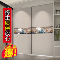 Wardrobe door sliding door custom wardrobe sliding door custom sliding door Solid wood paint cabinet door Simple modern bedroom cabinet door