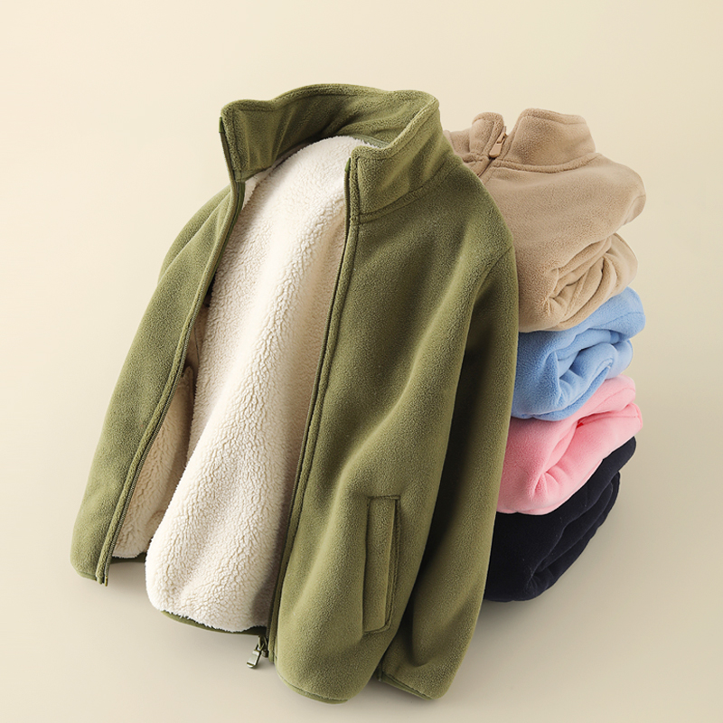 Children Autumn Winter Coat Grip Suede Liner Sweaters Boys Shake Grain Suede Girls Garnter Thickened Submachine Clothes School Uniform-Taobao