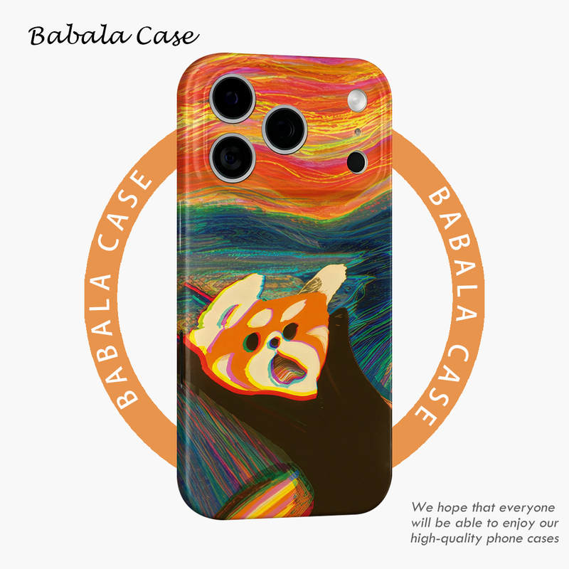 Cartoon Oil Painting Abstract Red Panda Film Two-In-One Phone Case Suitable for Apple 17Nova14 Huawei P70Mate60 Xiaomi 15Opporen14Ovivo Honor 300 Iphone16