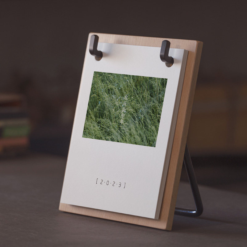 Table calendar Custom Art Retro wood Calendar Courtesy Nordic Industrial Wind Creativity Brief Enterprise Gift 2023-Taobao