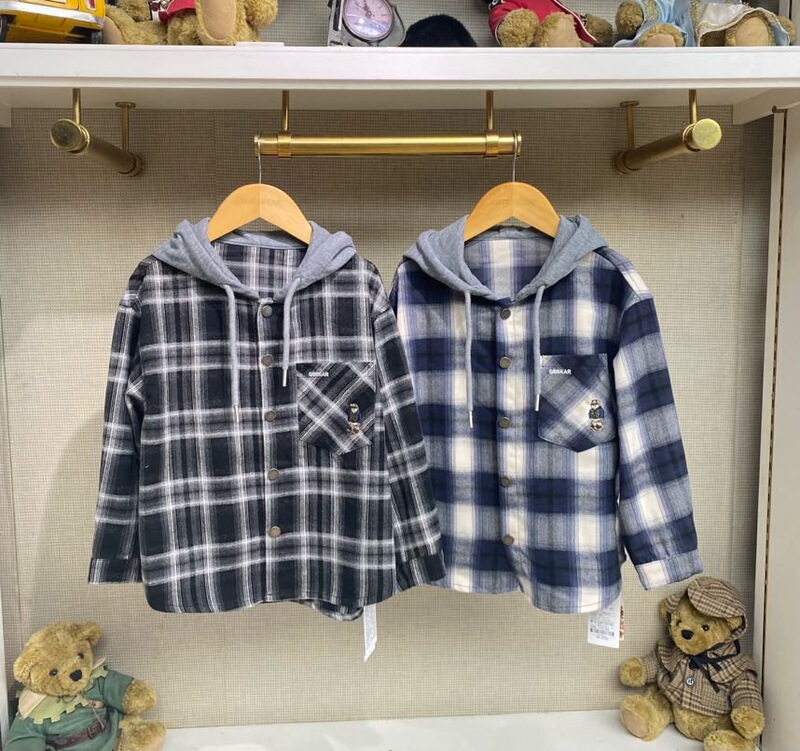 Teddy Bear Children's Clothing G6Fy02 Classic Cotton Long-Sleeve Plaid Shirt Jacket, Suitable for Layering or Wearing Alone, Retail Price 599 Teddy Bear Children's Clothing G6Fy02 Classic Cotton Long-Sleeve Plaid Shirt Jacket, Suitable for Layering or Wearing Alone, Retail Price 599