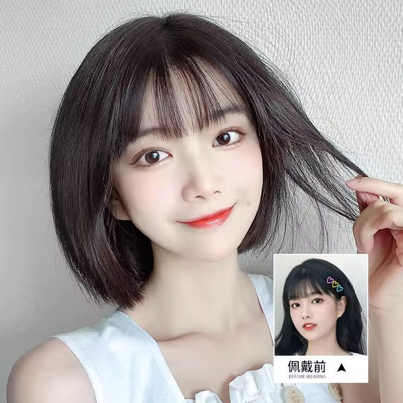 假发女短发波波头圆脸减龄空气刘海bobo头发型中分自然递针全头套值得买吗?_日常整顶假发_淘宝美妆网