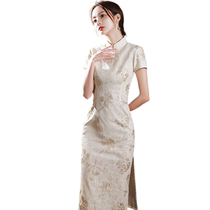 (Yanye Roumei) Summer new high-end temperament retro improved cheongsam womens high-end slimming dress