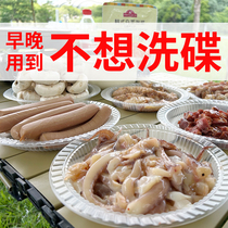 Disposable plate high temperature resistant commercial plastic dinner plate barbecue dip thickened 89102 inch picnic camping