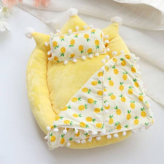 Кровать для куклы из хлопка, 20х15 см, с короной, комплект постельного белья для куклы 20cm звезд, комплект из трех предметов, пижамный комплект