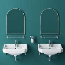 Retro simple ceramic wall hanging wash basin B&B small apartment hanging basin wash basin bathroom balcony single hole pool