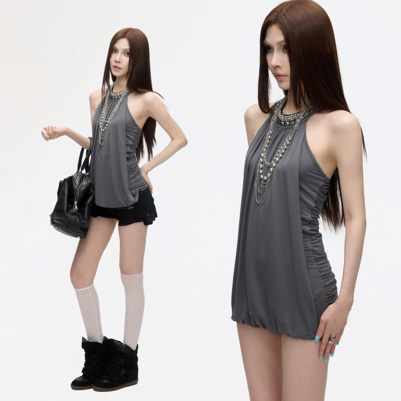 Common in 0120 Retro Heavy-Duty Full Beaded Halter Neck Bodycon Mini Dress Millennium Style Spicy Dress Common in 0120 Retro Heavy-Duty Full Beaded Halter Neck Bodycon Mini Dress Millennium Style Spicy Dress