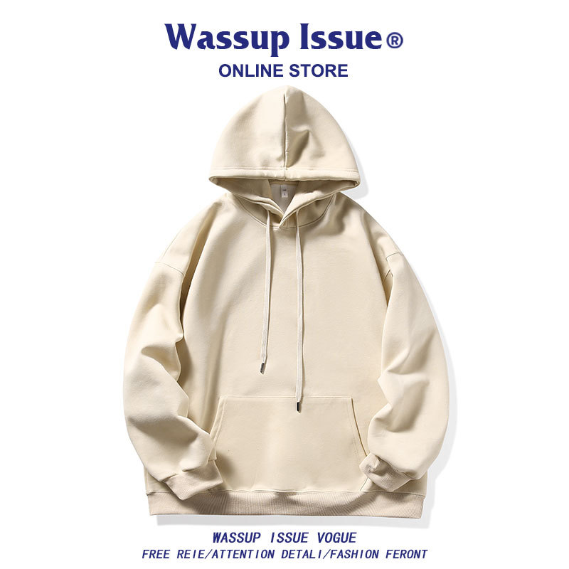 Wassup Issue American Style Hooded Sweatshirt for Men, Spring and Autumn 2025 New Clothing, Loose Fit Couple's Jacket for Men