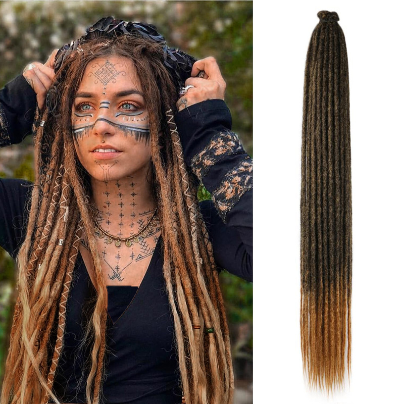 24inch African Black Reggae Dreadlock Wig Single Strand Multi-Color Handmade Crochet Dreadlock Extension 24inch African Black Reggae Dreadlock Wig Single Strand Multi-Color Handmade Crochet Dreadlock Extension