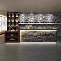 Chinese retro B&B hotel front desk restaurant Caier foot bath shop cashier counter fake stone bar company reception counter