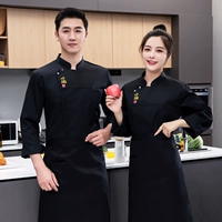 Черный лонгслив, фартук