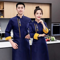 Синий лонгслив, фартук