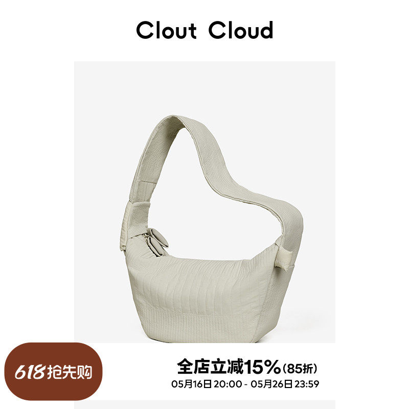 Clout Cloud/Серия Good morning/Сумка-клецка среднего размера, наплечная сумка-мессенджер большой вместительности для мужчин и женщин в едином стиле Изображение 1