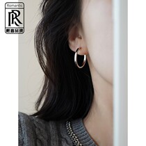 French hoop earrings 2022 new trendy earrings niche design plain hoop earrings earrings female high-end earrings