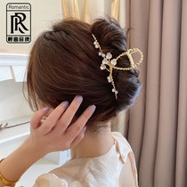 Korean elegant camellia large clip femininity high-end hair clip back head hair volume shark clip headdress