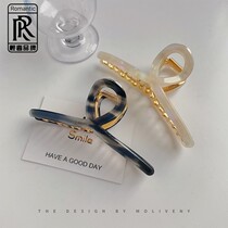 RR Korean version temperament color large metal acetate hairpin headdress female back head plate hair catch clip shark clip hairpin