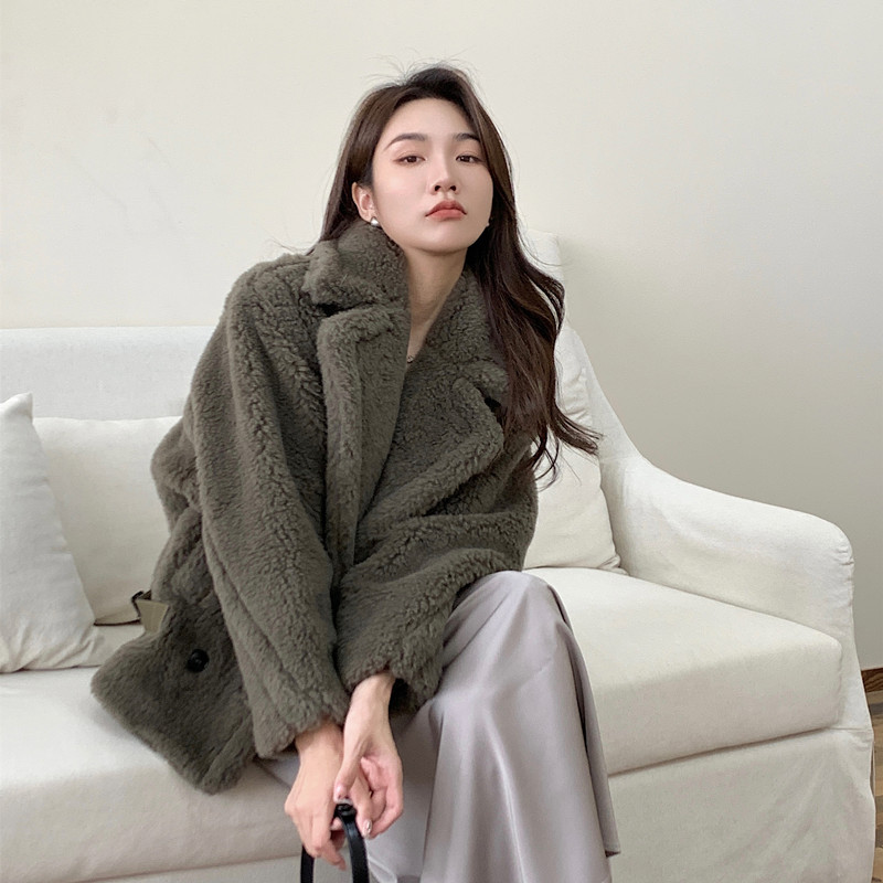 2026 Winter New Teddy Bear Coat Women's Short Jacket Alpaca Wool Trench Fur Coat 2026 Winter New Teddy Bear Coat Women's Short Jacket Alpaca Wool Trench Fur Coat