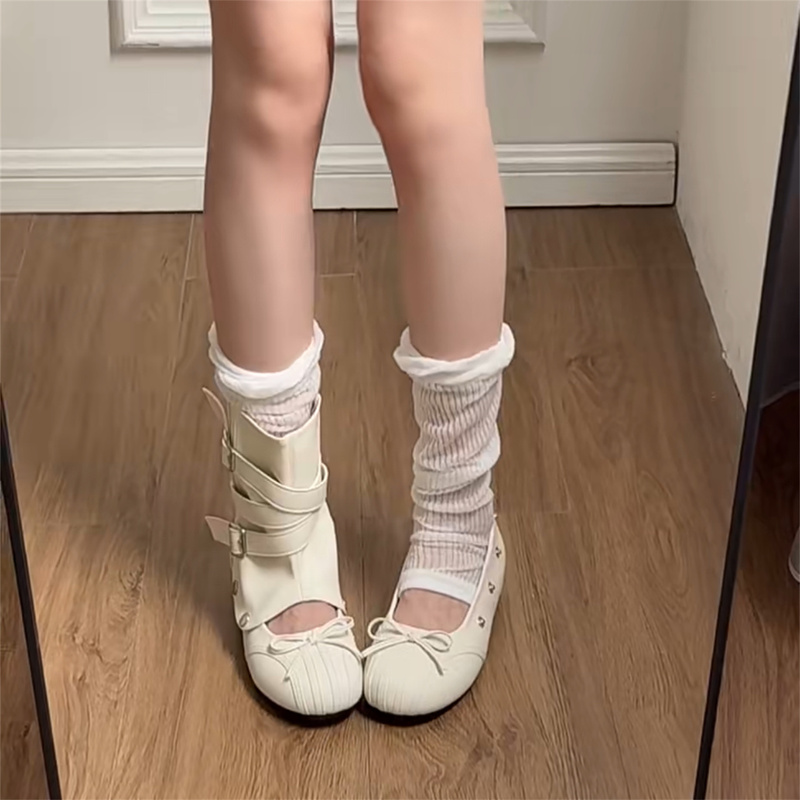 Miss Peach Detachable Height-Increasing Short Boots for Women, Summer 2026 New Style, Perfect for Pairing with Skirts, Very Pretty Ballet Shoes, Single Shoes Miss Peach Detachable Height-Increasing Short Boots for Women, Summer 2026 New Style, Perfect for Pairing with Skirts, Very Pretty Ballet Shoes, Single Shoes