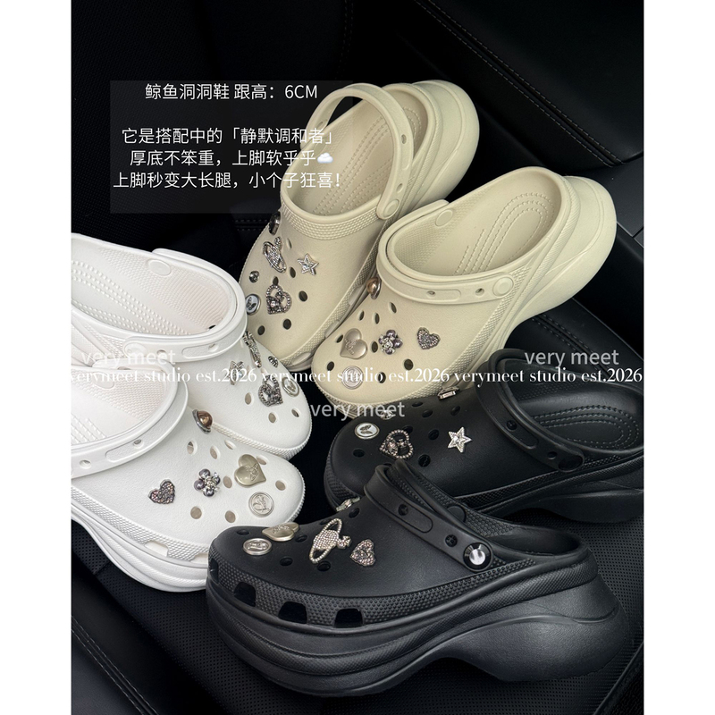 Thick-Soled Height-Increasing 6Cm~Verymeet Whale Hole Shoes for Women, 2026 Summer New Fashion Closed-Toe Sandals Thick-Soled Height-Increasing 6Cm~Verymeet Whale Hole Shoes for Women, 2026 Summer New Fashion Closed-Toe Sandals