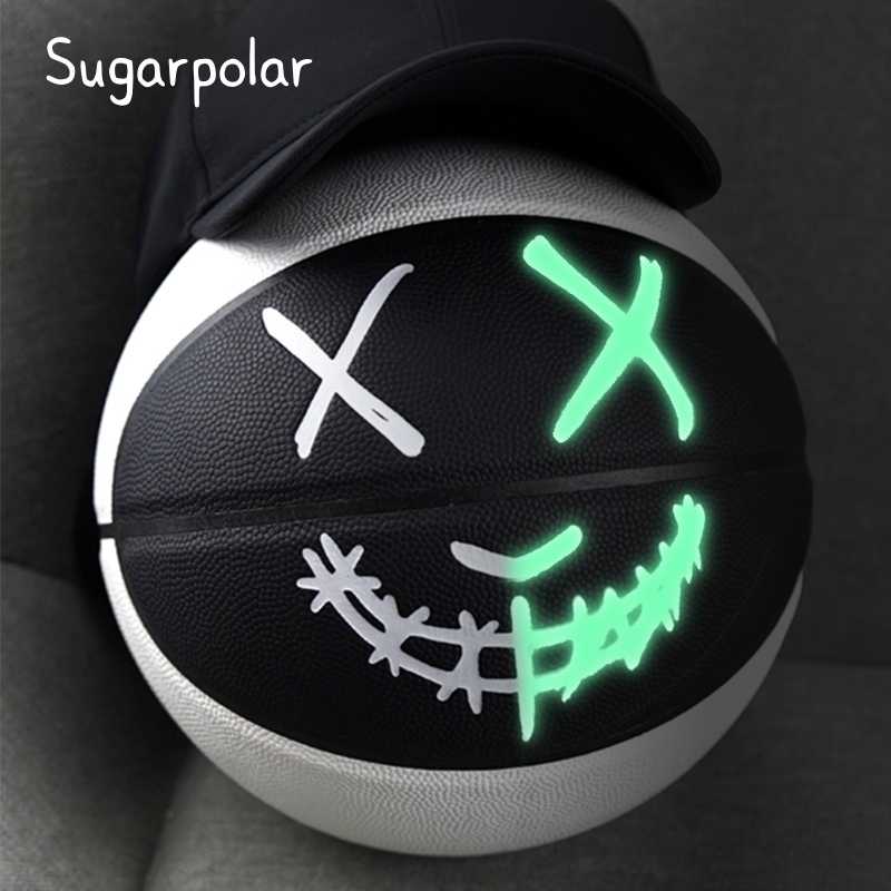 Sugarpolar Luminous Smiley Basketball No. 7 No. 65 Boys' Children's Junior High School Entrance Examination Outdoor Indoor Luminous Basketball