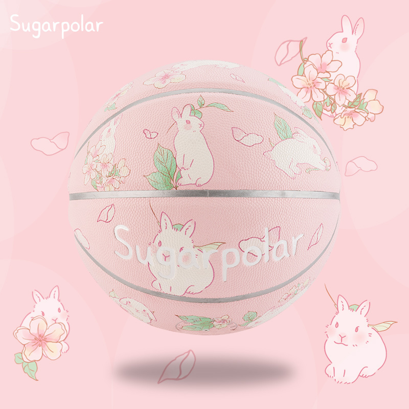 Sugarpolar Cute Peach Blossom Rabbit Gift for Girls Pink Kidsren Primary School Students Basketball Blue Size 7 6 5 Sugarpolar Cute Peach Blossom Rabbit Gift for Girls Pink Kidsren Primary School Students Basketball Blue Size 7 6 5