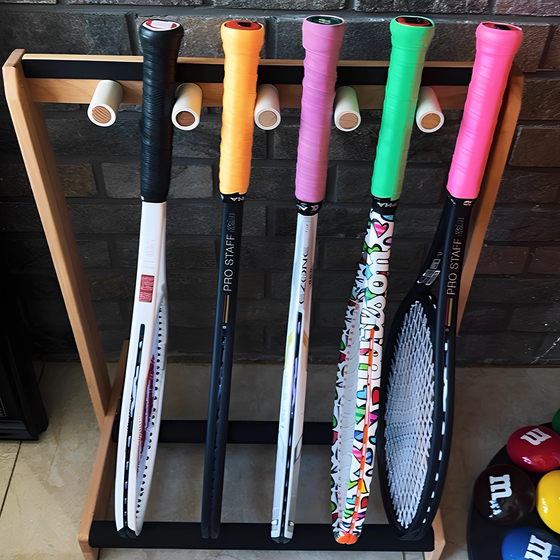 Solid Wood Badminton Racket Rack, Tennis Racket Storage Rack, School Mobile Racket Display Rack, Violin Floor-Standing Display Rack