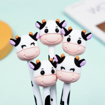 0 5mm Kawaii Soft Rubber Smile Big Cow Head Gel Ink Pens Cut