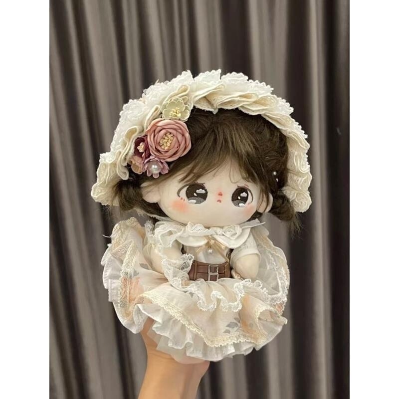 【Heavyweight Lolita】20Cm Doll Clothes Cotton Doll Frizzy Hair Girl Dress Set Dress-Up Cute No Attributes