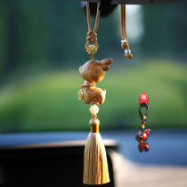 Original green sandalwood deer car pendant Yilu Ping An car hanging new car interior pendant pendant high-end atmosphere