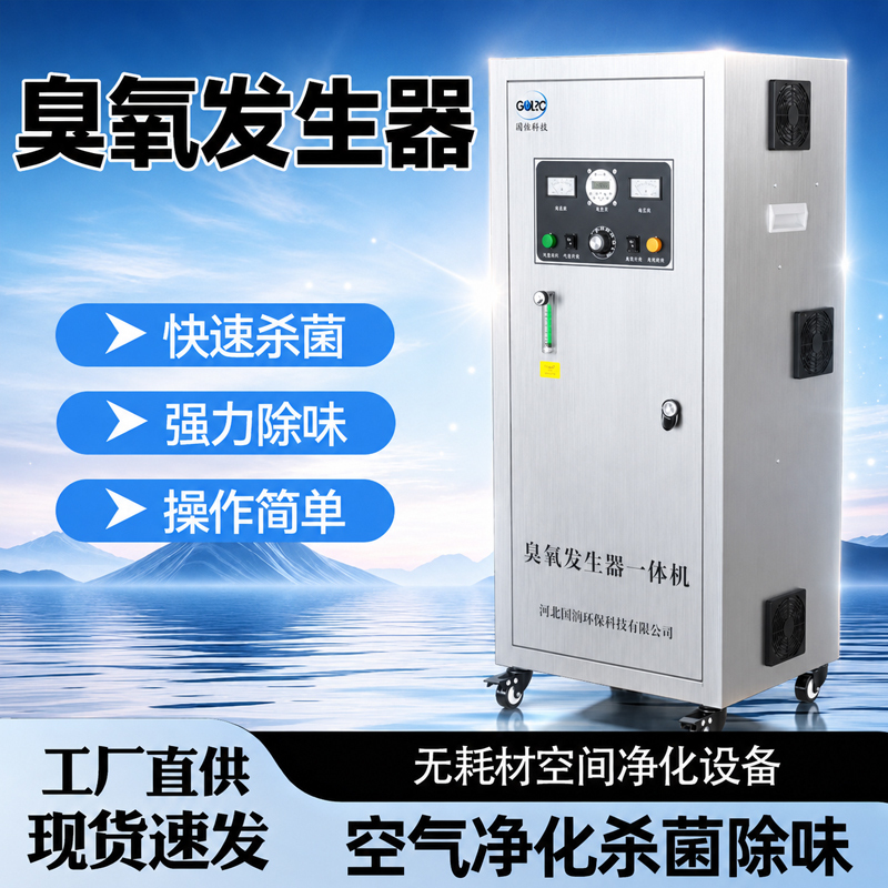 Ozone Generator with Industrial Concentration for Food Factories and Aquaculture Plants, Portable Oxygen Source for Sewage Disinfection and Sterilization