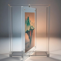 Acrylic Rotating Photo Frame Stand with a High-End Feel, 6inch 8inch A4 New Model Picture Frame for Graduation Photos
