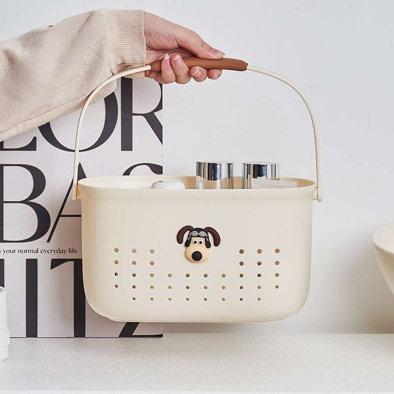 Dormitory hand-held bath basket toilet supplies storage basket bathroom bath basket large capacity bathroom basket bathroom storage basket