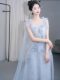 Blue Evening Dress Banquet Coming-Of-Age Ceremony Girl High School Student Stunning High-End Princess Dress Host 2025 New Style