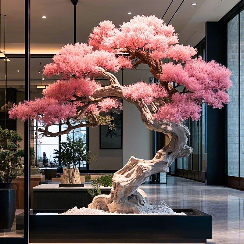 Artificial Podocarpus Tree, Pink Large Floor-Standing Green Plant for Landscaping, Commercial Welcoming Pine, Hotel Lobby Decoration Ornament Artificial Podocarpus Tree, Pink Large Floor-Standing Green Plant for Landscaping, Commercial Welcoming Pine, Hotel Lobby Decoration Ornament