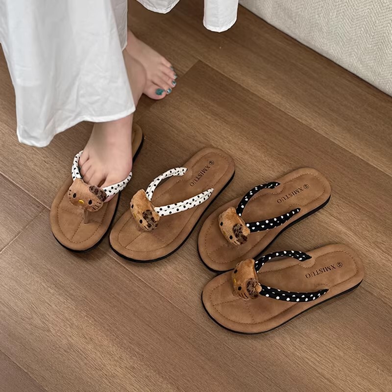 German All-Season Flip-Flops for Women, Summer Outdoor Wear, Non-Slip, Home Fashion, Versatile, Trendy Vacation Sandals