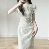 汀玥苓 Летнее ципао, элитное легкое свадебное платье, яркий броский стиль, китайский стиль, осенний сезон