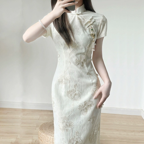 汀玥苓 Летнее ципао, элитное легкое свадебное платье, яркий броский стиль, китайский стиль, осенний сезон