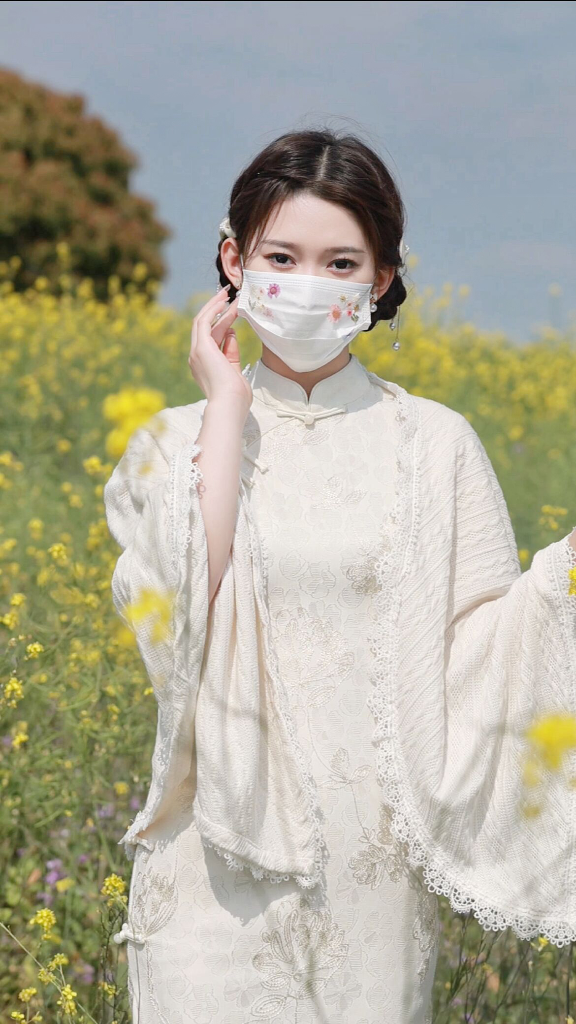  M+Apricot knitted shawl [All are the same size, shoot M default M]  