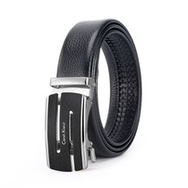 Men Belt Fashion Trend Two-story Bull Leather Belt Alloy Automatic Buckle Business Casual Positive Dress