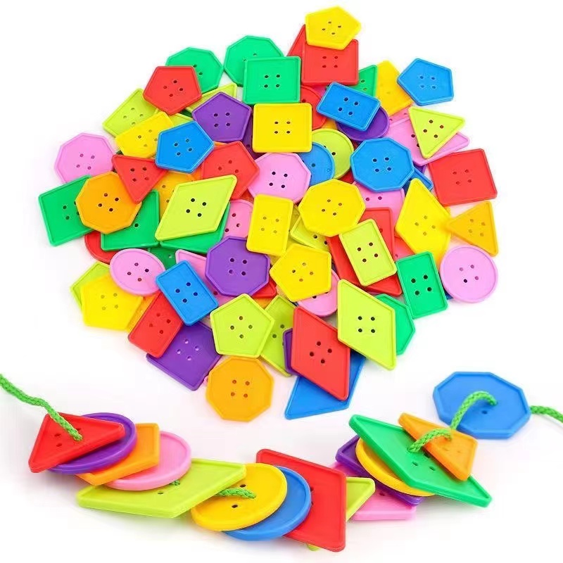 Kindergarten Fine Action Training Toy Baby Early Education Puzzle 1 to 3-year-old button threading plate string bead-Taobao